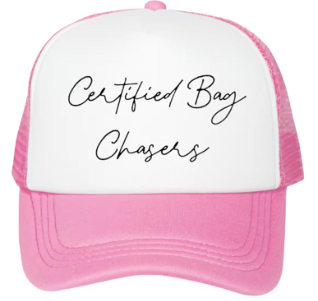 Certified Elite-Pink and White Trucker Hat