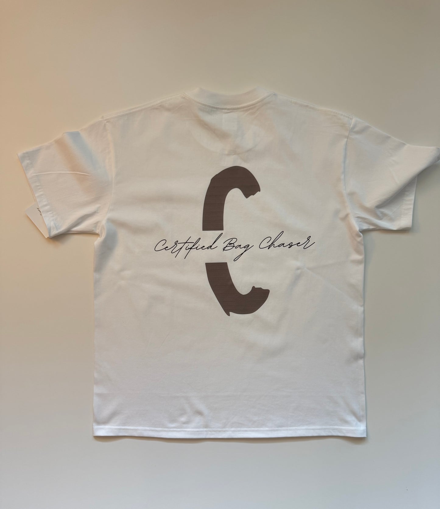 Short sleeve white tshirt with grey certified logo