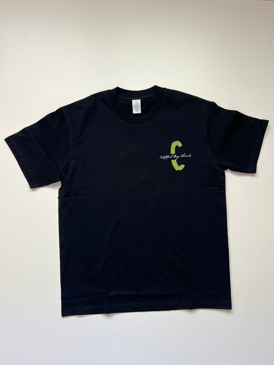 Short sleeve lime green certified bag chaser black tshirt lime certified